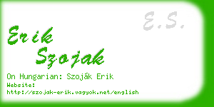 erik szojak business card